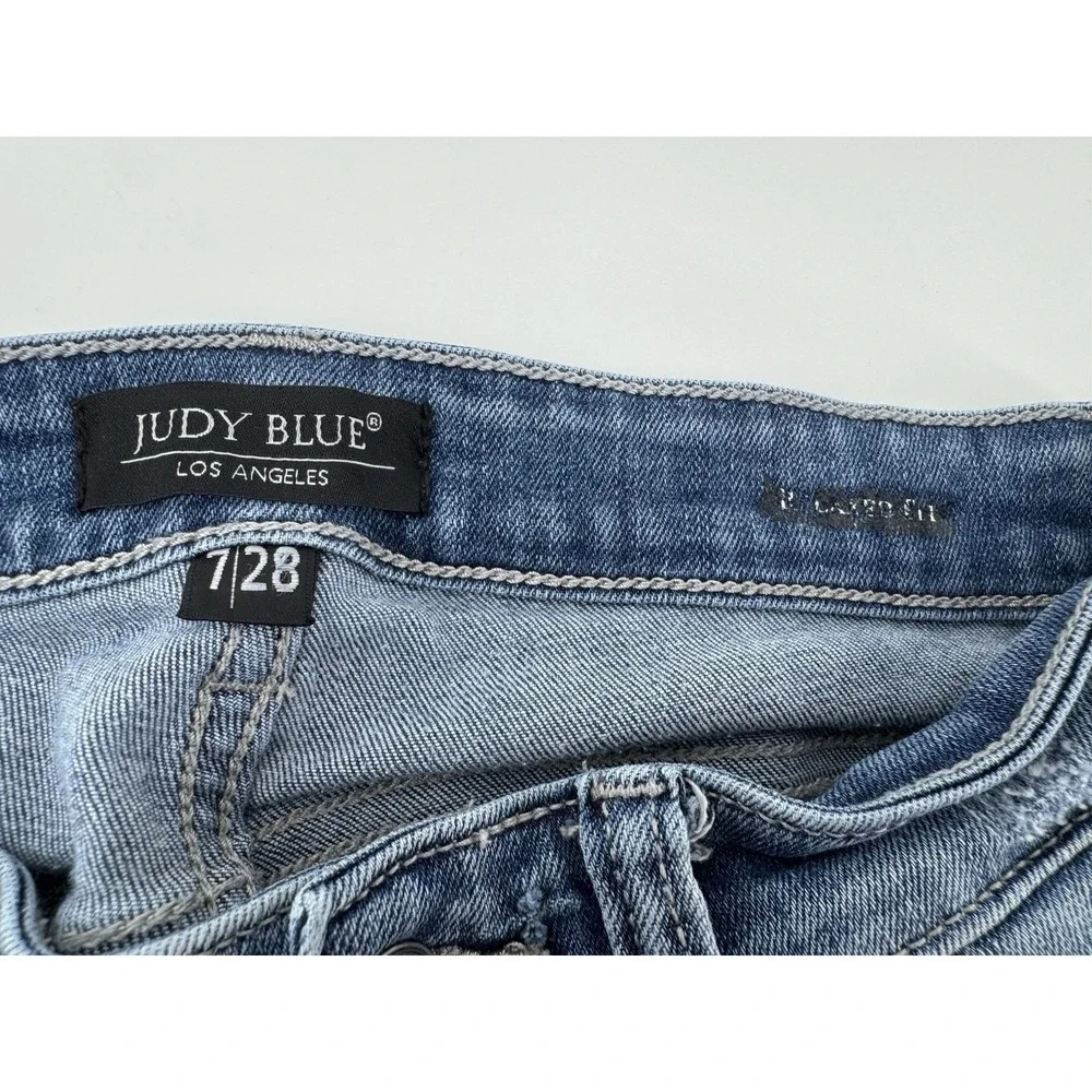 Judy Blue Relaxed Fit Distressed‎ Light Wash Jeans Paint Splatter JB8273MD  7/28